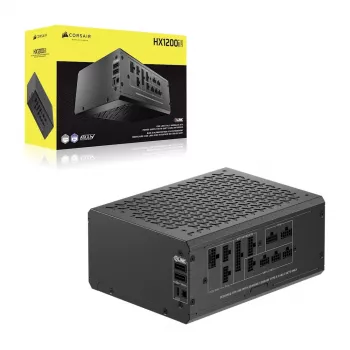 Fuente de alimentación CORSAIR HX1200i 1200 W ATX 24-Pin 80 PLUS Platinum, refrigeración activa (140 mm), negro