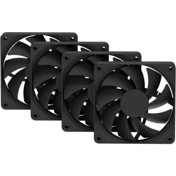 Ventilador de caja HYTE FA12 negro 120 mm pack de 4, compatible con PWM, montaje estándar de 120 mm