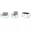 Conjunto de muebles de jardín Extralink BLACK FOREST TEXTILENO DOS SILLAS + TUMBONA + MESA PLEGABLE NEGRO L-0358 Conjunto de muebles de exterior