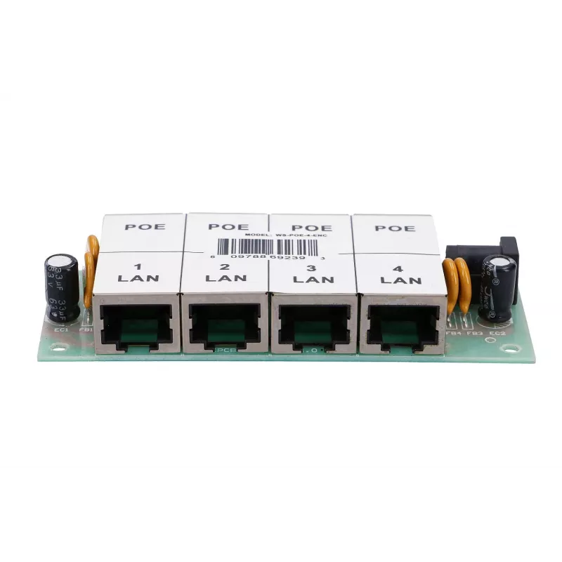 Inyector PoE Extralink 4 puertos 4x 100 Mb/s RJ45, Fast Ethernet, 48 V, sin carcasa