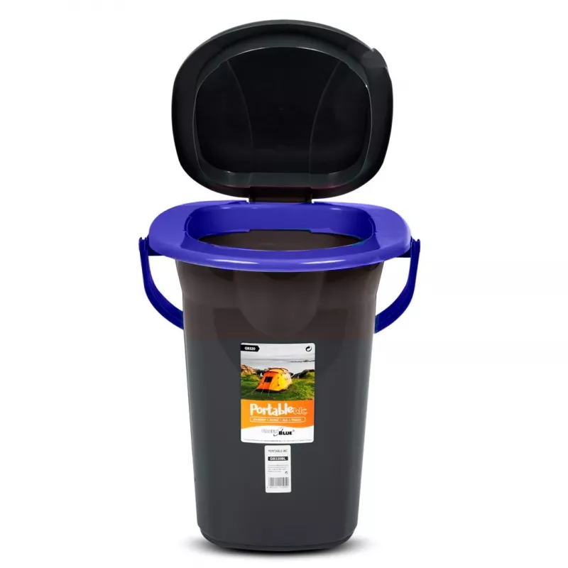 GreenBlue GB320BB inodoro portátil de camping tipo cubo, 19 l, negro/azul marino