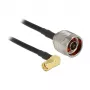 Cable coaxial DeLOCK 0,3 m N/RP-SMA CFD200 negro
