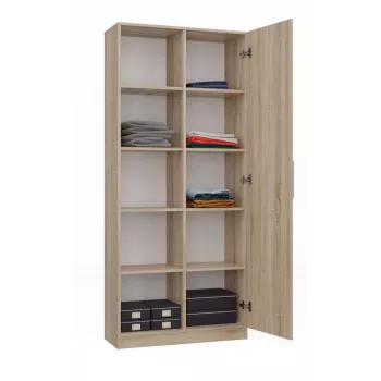 Estantería para oficina Top e shop RD-80 SONOMA KPL, acabado roble, 10 estantes, 800×300×1820 mm, estructura de tablero aglomerado