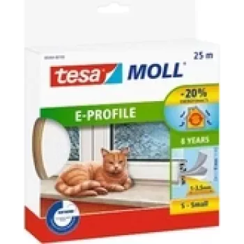 Cinta de sellado Tesa Perfil en E Blanco 05464-00100-02 para sellado de bordes y juntas