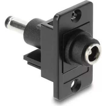 Adaptador de conector hueco DC para montaje en panel DELOCK 5,5x2,5 mm a 5,5x2,1 mm, modelo 91120