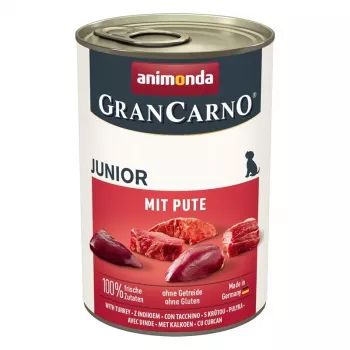ANIMONDA GranCarno Junior con pavo - alimento húmedo para perros - 400 g