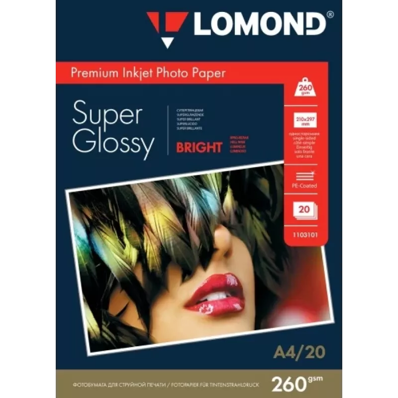 Papel fotográfico Lomond Premium 260 g/m² A4 Super Glossy, 20 hojas