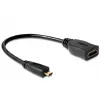 Cable HDMI DeLOCK 65391 0,23m tipo A a tipo D Negro