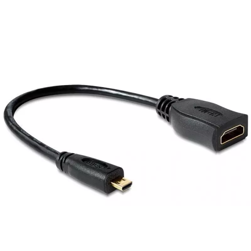 Cable HDMI DeLOCK 65391 0,23m tipo A a tipo D Negro