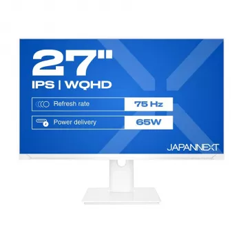 JAPANNEXT monitor WQHD 68,6 cm (27 pulgadas) 2560x1440 píxeles, panel IPS, 8 ms, 75 Hz, AMD FreeSync, HDMI, DisplayPort (JN-IPS270WQHD75F-C65W-HSP-W)