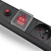 Qoltec 53996 regleta de enchufes para RACK 19 | 1U | 16A | PDU | 8xFRANCÉS | 2m