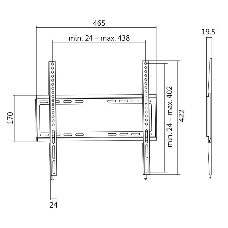 Soporte de TV LogiLink BP0009 139,7 cm (55
