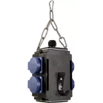 Cubo de energía colgante AS Schwabe Energy Cube I IP44 con 4 tomas de corriente protegidas de 16A 230V (60731)