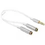 Cable de audio DeLOCK 65355 0,25 m 3,5 mm 2 x 3,5 mm plata blanco