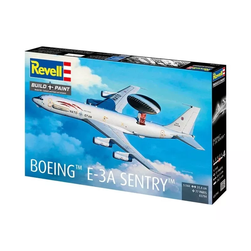 Maqueta de plástico REVELL Boeing E-3A Sentry kit de modelo de avión a escala 1:144