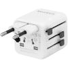 Adaptador de viaje CANYON OnTour One EU UK US AUS blanco (CNS-TA1005W) – conversión universal de enchufes para EU/UK/US/AUS