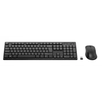 Conjunto inalámbrico de teclado y ratón RF Belkin BBZ010DE — tamaño completo (100 %), distribución alemana, Negro