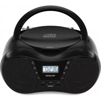 Radio CD SENCOR SPT2300BK — reproductor de CD, MP3, USB, Bluetooth 5.1, FM, AUX, 4 W, a pilas/red eléctrica