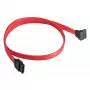 Akyga AK-CA-51 cable SATA III 6 Gb/s, recto a 90° acodado, 0,5 m, rojo