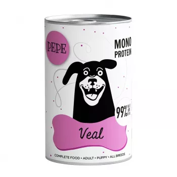 PAKA ZWIERZAKA Pepe Veal - Comida húmeda para perros - 400 g