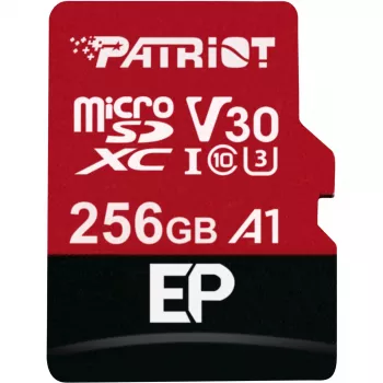 Tarjeta microSDXC PATRIOT PEF256GEP31MCX 256 GB Class 10 U3 V30 lectura 100 MB/s escritura 80 MB/s con adaptador SD