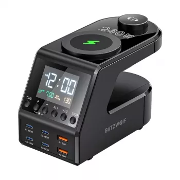 Despertador BlitzWolf BW-FW10 con 2×USB-A y 4 puertos USB-C