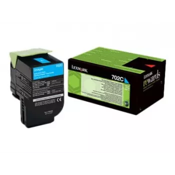 Cartucho de tóner Lexmark 702C R 1 ud. original cian