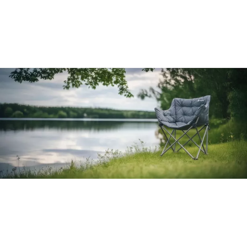 Silla de camping Outwell 470474 — silla plegable de 4 patas, capacidad de carga máxima 150 kg, negro/gris