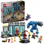 LEGO Marvel Laboratorio Armería de Iron Man 76315 set de juego – 384 piezas, 5 minifiguras, zona de exposición