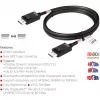 Club 3D CAC-1091 cable DisplayPort 2.1, certificado VESA DP80, bidireccional, 4K120Hz / 8K60Hz / 10K30Hz, macho/macho, 1,2 m