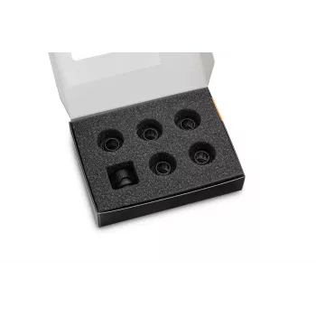 EK Water Blocks EK-Quantum Torque pack de 6 HDC 12 conector terminal de llave dinamométrica negro 1/4 6 uds.