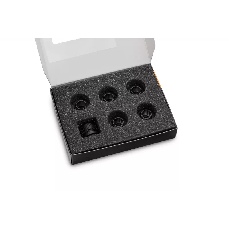 EK Water Blocks EK-Quantum Torque pack de 6 HDC 12 conector terminal de llave dinamométrica negro 1/4 6 uds.