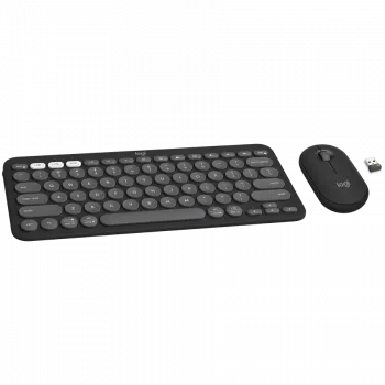 Logitech Pebble 2 Combo Teclado Ratón incluido RF Wireless + Bluetooth QWERTY Danés - Finés - Noruego - Sueco Grafito (920-012257)