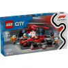 LEGO City F1-Boxenstopp-Set 60443 – Coche Ferrari F1, 322 piezas, 5 minifiguras, edad 6+