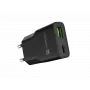 Fuente de alimentación NATEC Ribera NUC-2377 — 1×USB-A, 1×USB-C, salida 3 A
