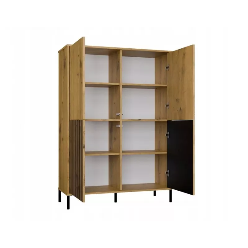 Vitrina KAMARO 4DK estrecha/GŁ roble ARTISAN