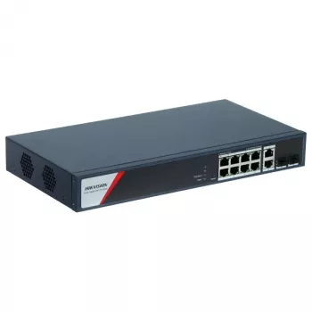 Hikvision DS-3E1512HP-SI-8P2T2F Switch de red gestionado Gigabit Ethernet (10/100/1000) Power over Ethernet (PoE) Azul