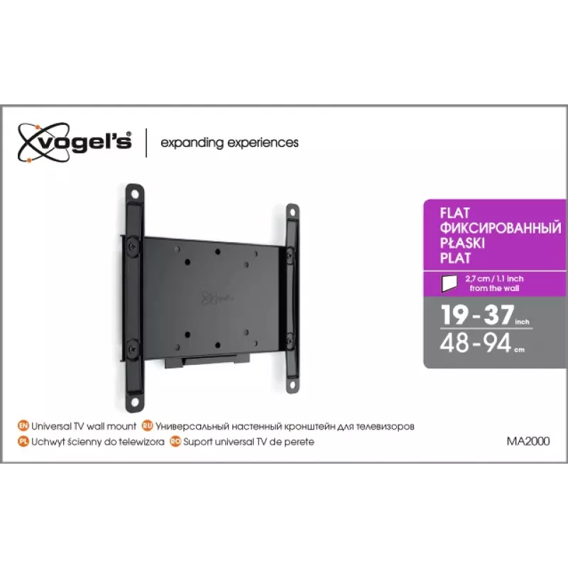 Vogels | Soporte de pared | MA2000-A1 | Fijo | 26-40 pulgadas | Capacidad máxima 30 kg | Negro