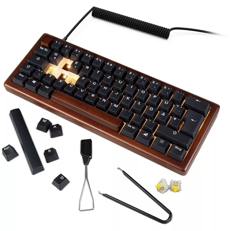 Teclado Sharkoon 100068100 Office USB QWERTZ alemán madera 61 teclas RGB LED