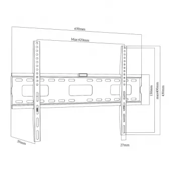 Soporte de pared MACLEAN MC-419 VESA 600x400 para pantallas de hasta 45 kg