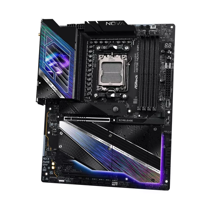 Placa base ASROCK MK X870E NOVA WIFI AMD X870E Socket AM5 ATX, DDR5, 4x DIMM, 256GB, Wi-Fi 7, BT 5.4, 5Gb LAN, PCIe Gen5 M.2
