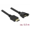 Cable HDMI DeLOCK 85463 0,5 m Type-A conector macho a conector hembra, negro