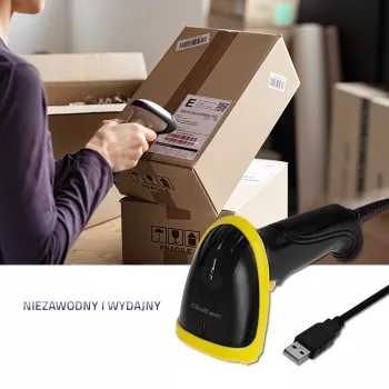 Lector de códigos de barras de mano Qoltec 50860