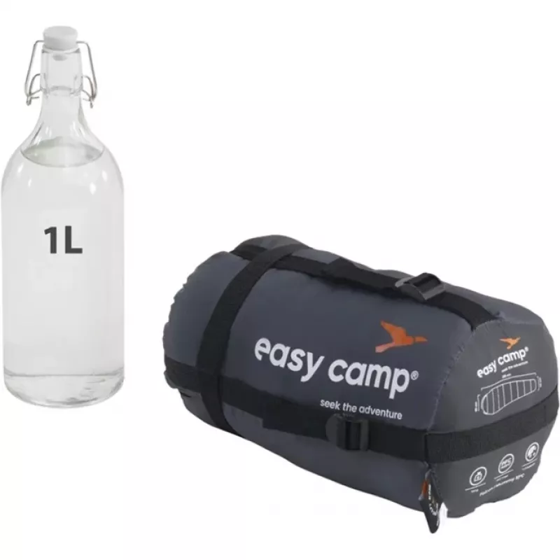 Saco de dormir easy camp Falcon I momia 10°C gris – saco momia ligero de una persona, confort 10°C