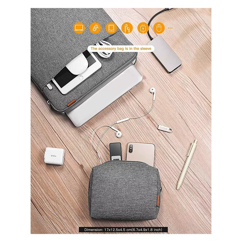 Funda tipo sleeve Inateck LB01006 para portátiles de 40,6 cm (16 pulgadas), gris