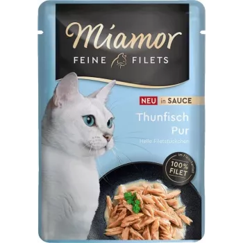 Comida húmeda para gatos Miamor Fine Filets Atún en salsa 100 g sobre, sin cereales, 83 % humedad