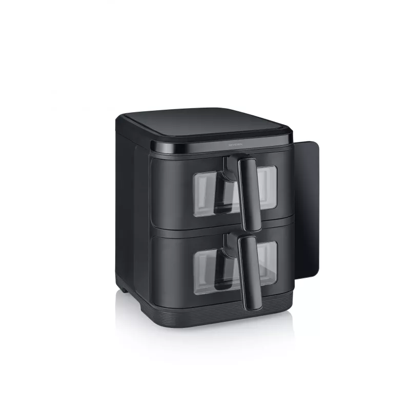 Freidora SEVERIN FR 2468 S-Fry Duo Stack 2 en 1 capacidad de cocción, diseño de doble cesta