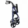 Andador de cuatro ruedas con asiento, azul/negro