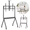 Soporte de TV MACLEAN MC-114 B soporte de suelo portátil para pantallas de 55–100 inch, carga máx. 120 kg, VESA 200x200–900x600, altura 115–152 cm, negro, estante