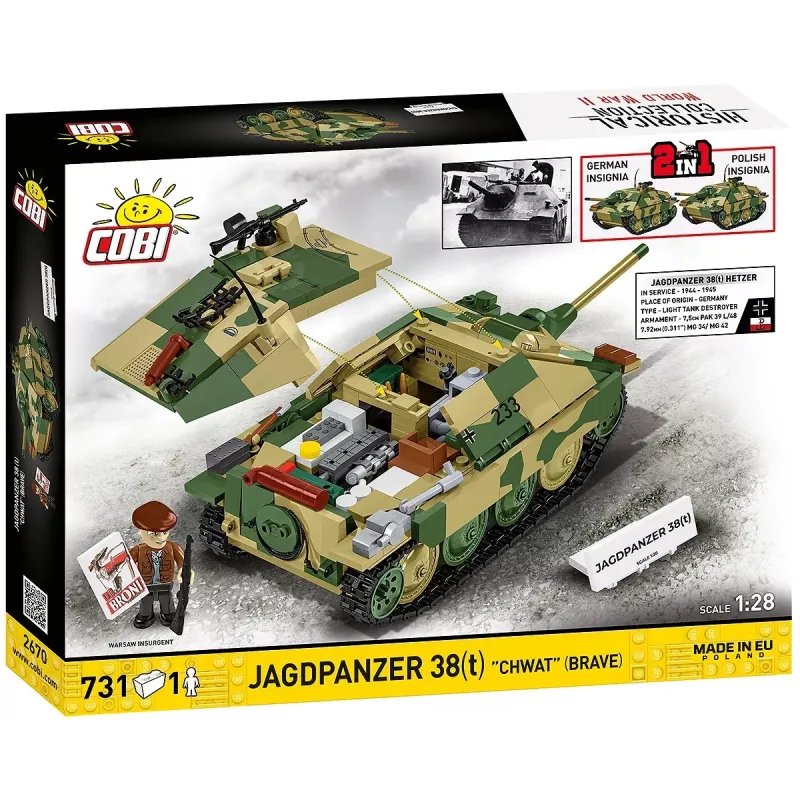 Set de construcción Cobi Blocks Jagdpanzer 38t Brave, 731 piezas